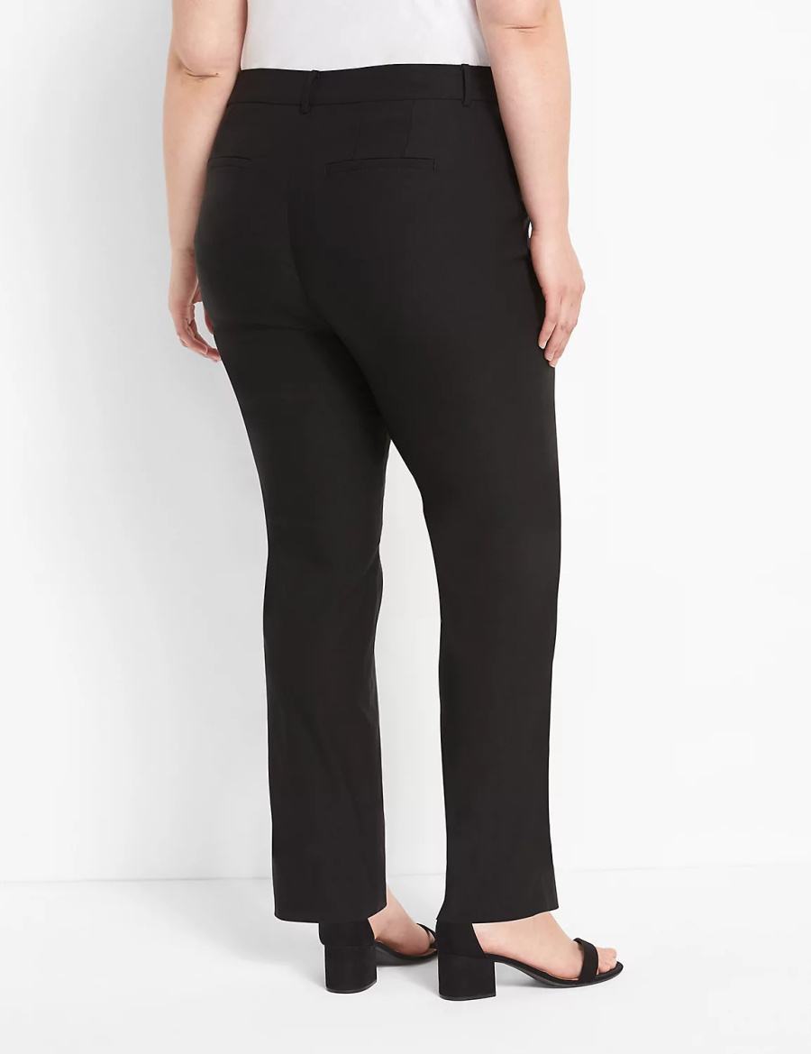 Women Lane Bryant Straight Leg 4-Season Pants Black | BNY6470PV