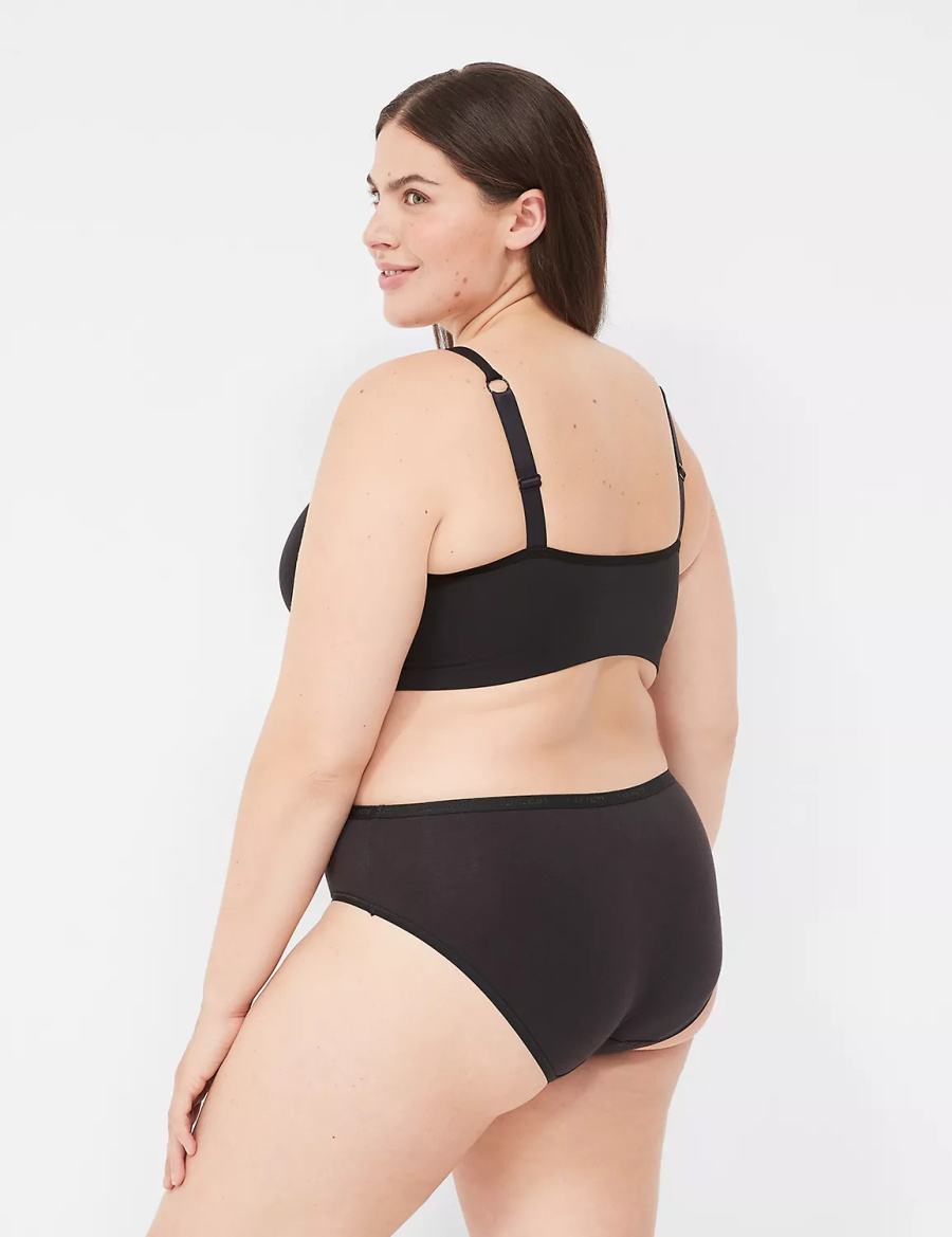 Women Lane Bryant Strappy Seamless Bralettes Black | OBY586DX