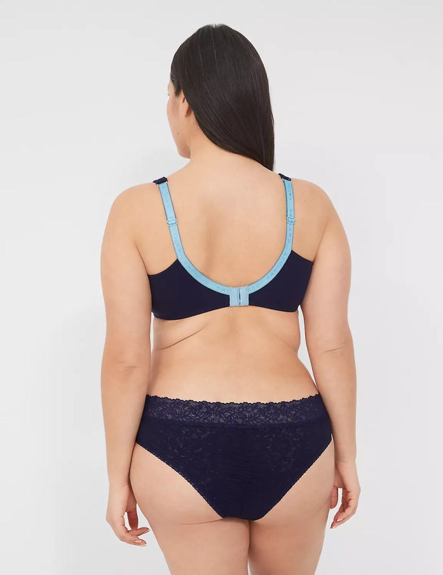 Women Lane Bryant Stretch Lace Cheeky Panty Blue | YTK6176UO