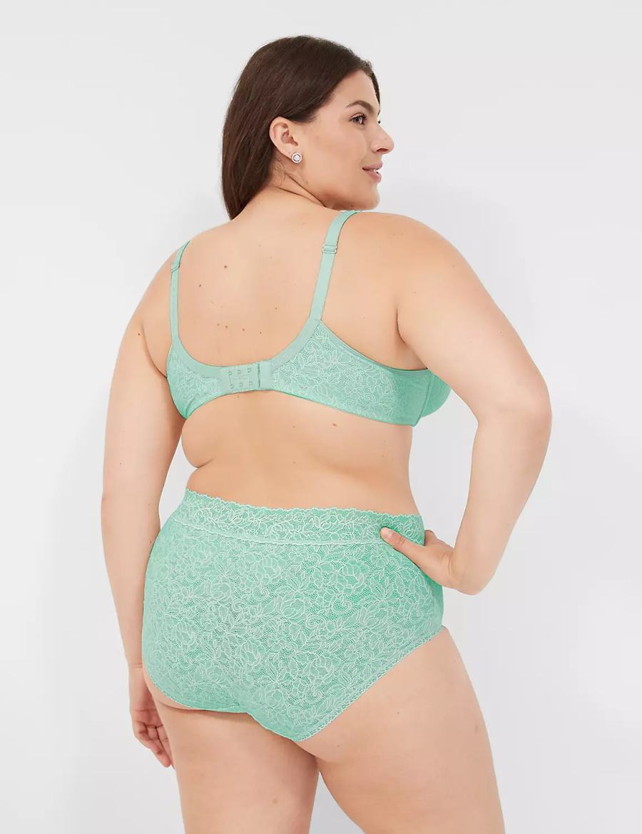 Women Lane Bryant Stretch Lace High-Leg Briefs Light Green | YKG5154NW