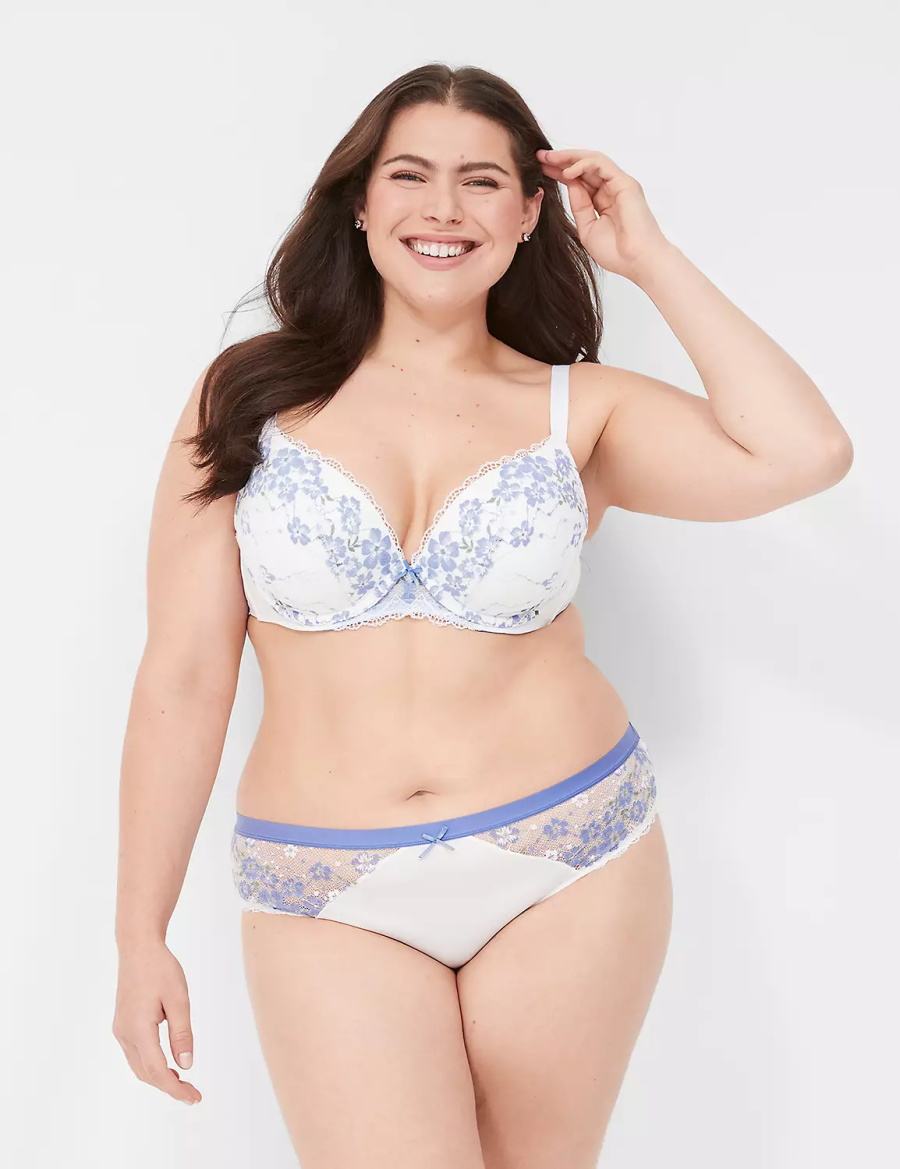 Women Lane Bryant Stretch Lace Hipster Panty White | XSV1952PG