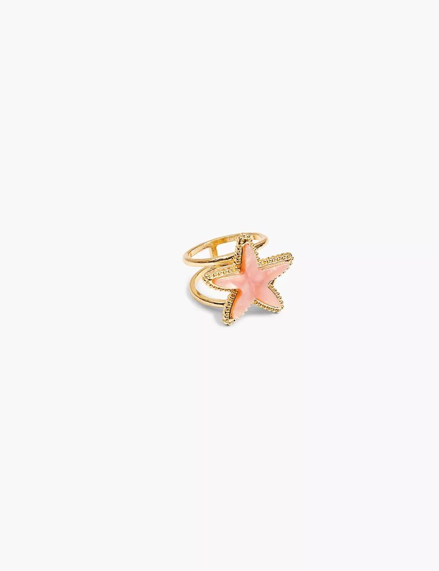 Women Lane Bryant Summer Whimsy Starfish Statement Rings Gold | HOT572FU