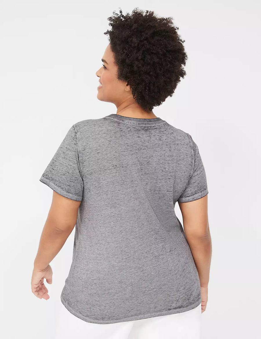 Women Lane Bryant Sunshine Chaser Graphic Tee T Shirts Grey | EHS6628RD