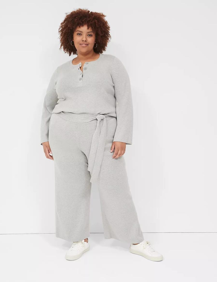 Women Lane Bryant Sweater Pull-On Pants Light Grey | GSB802FC