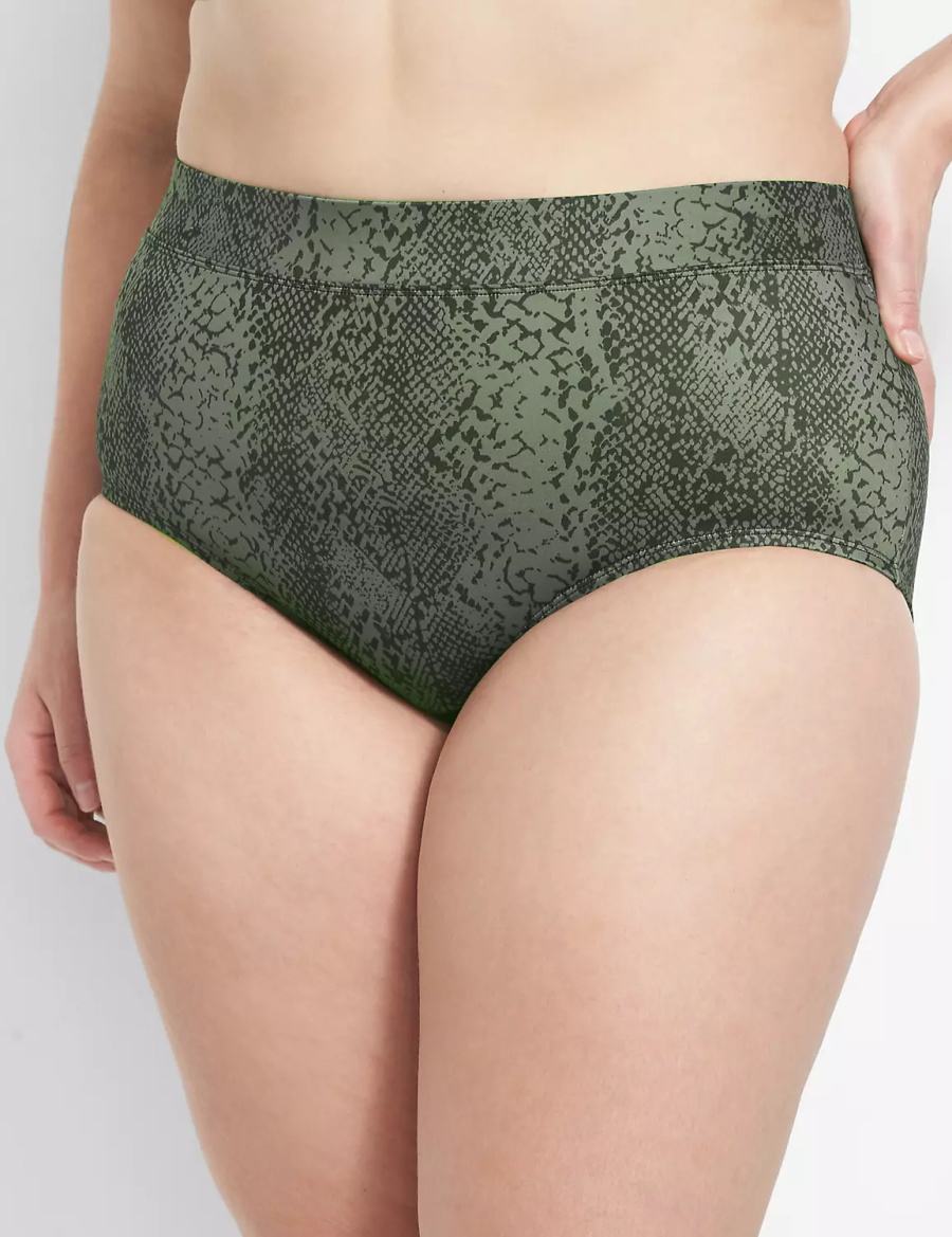 Women Lane Bryant Swim Briefs Dark Green | RRF4423CX