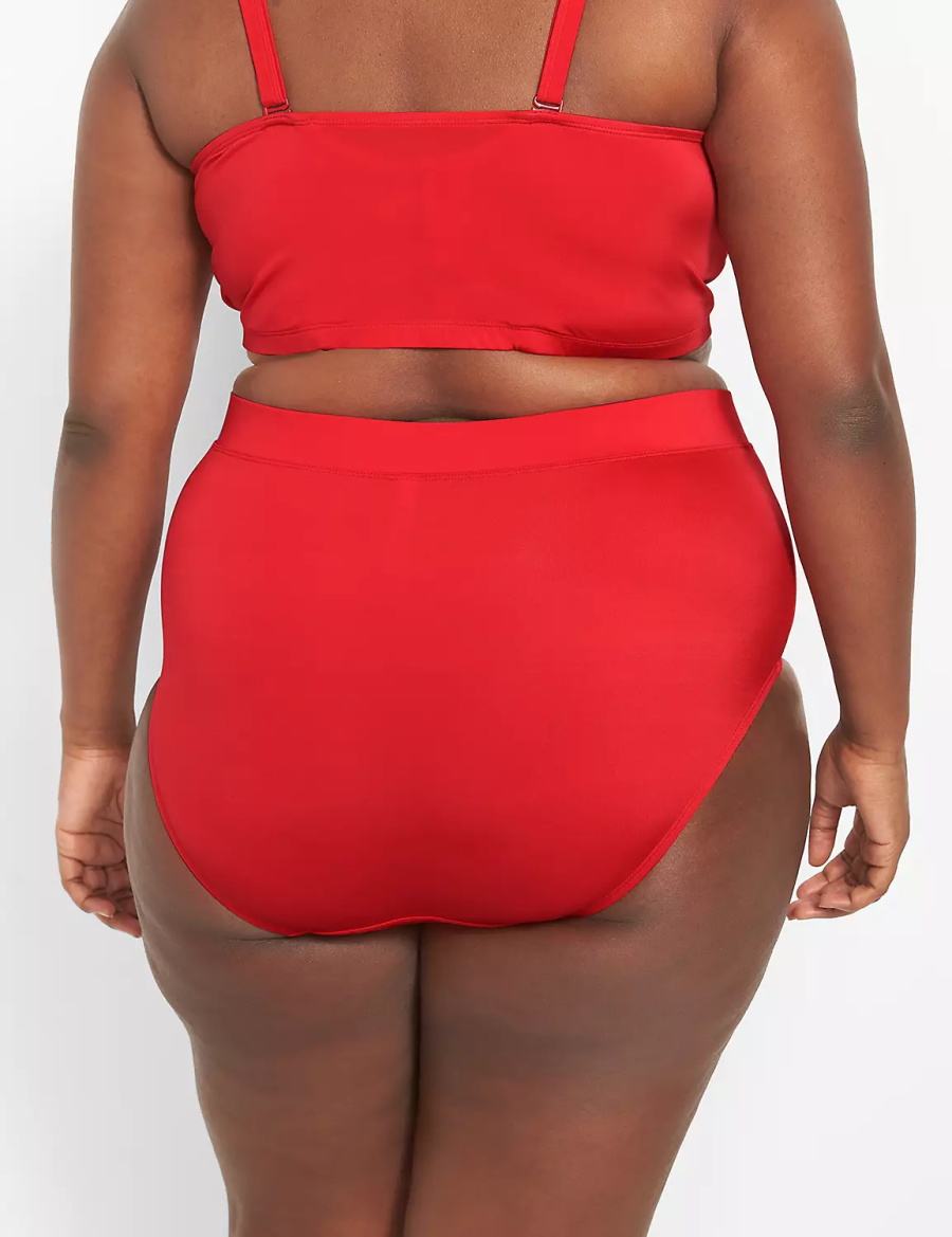 Women Lane Bryant Swim Briefs Red | FJE3554EY