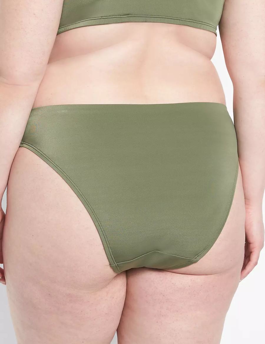 Women Lane Bryant Tanga Swim Briefs Dark Green | VNT177SE