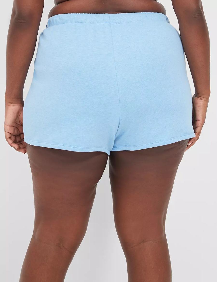 Women Lane Bryant Terry Fleece Boyfriend Shorts Blue | EGK1070IQ