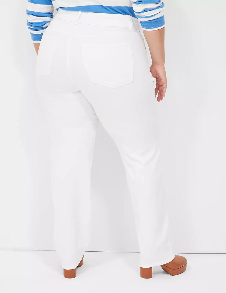 Women Lane Bryant Tighter Tummy Fit High-Rise Straight Jeans White | DBM4615YS