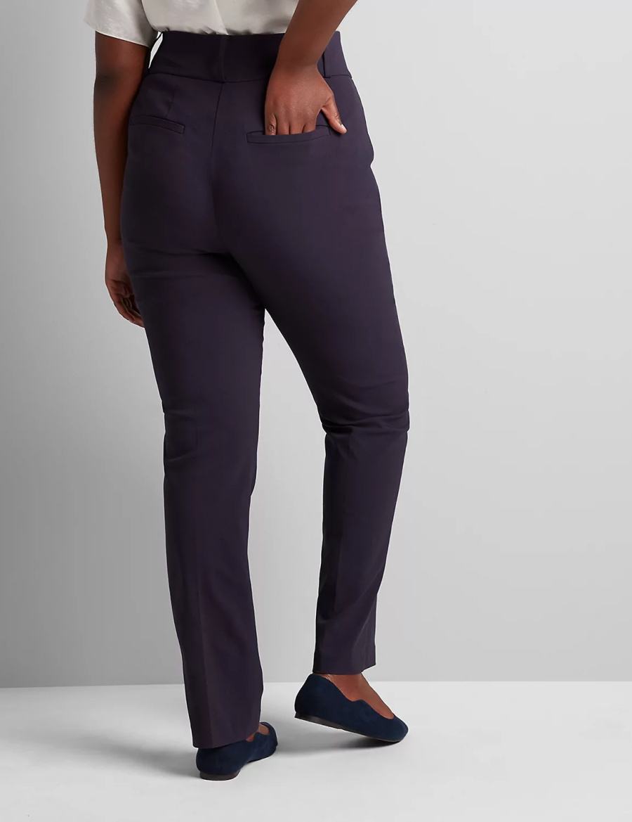 Women Lane Bryant Tighter Tummy High-Rise Straight 4-Season Pants Blue | KIR1937PI