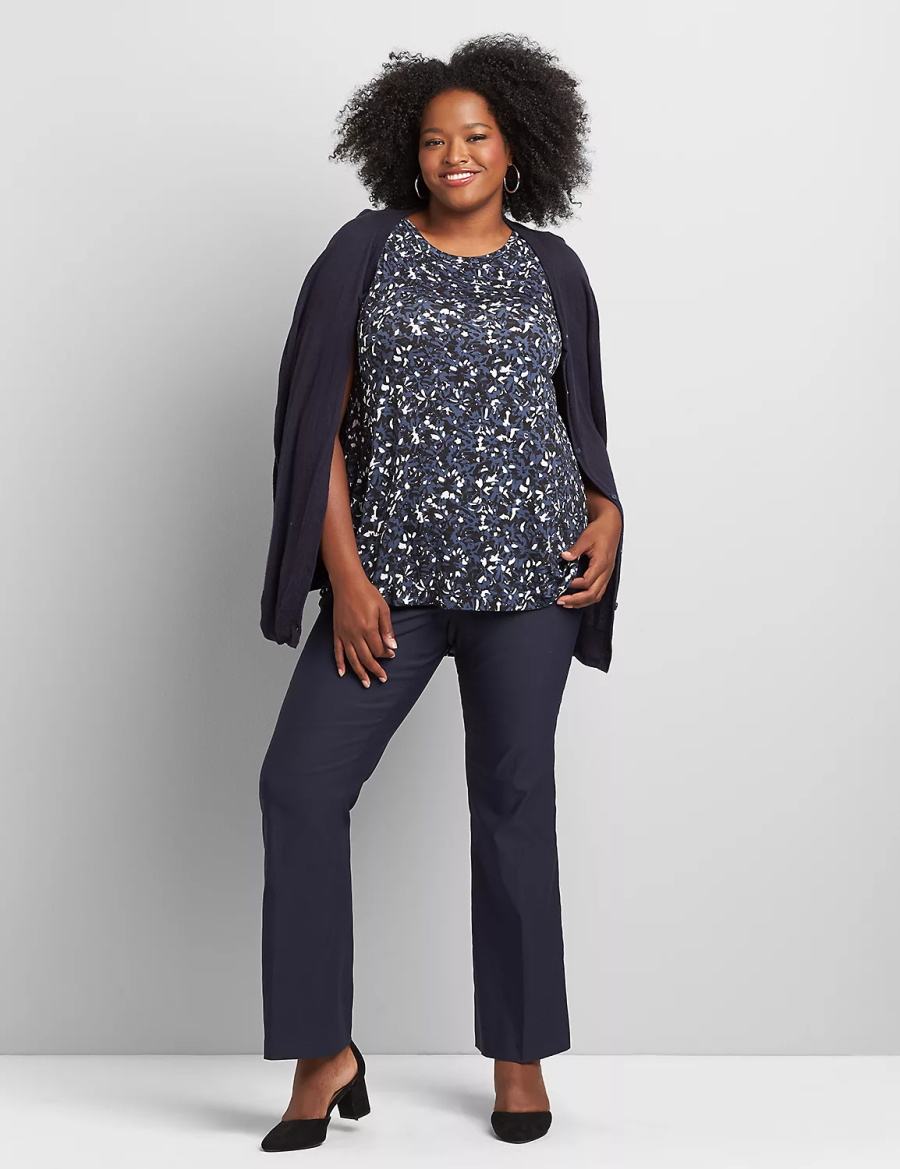 Women Lane Bryant Tighter Tummy High-Rise Boot 4-Season Pants Blue | SPX9975YL