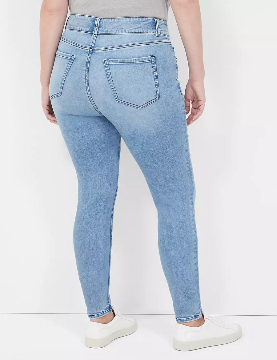 Women Lane Bryant Tighter Tummy High-Rise Skinny Jeans Light Blue | WAV218OB