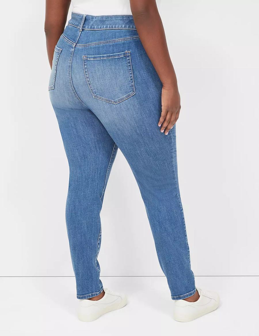 Women Lane Bryant Tighter Tummy High-Rise Skinny Jeans Blue | DVW692GP