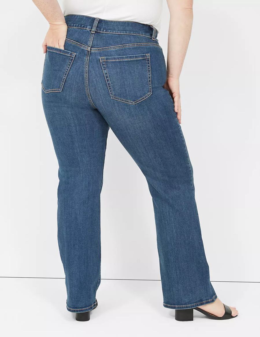 Women Lane Bryant Tighter Tummy High-Rise Boot Jeans Blue | SIL650UZ