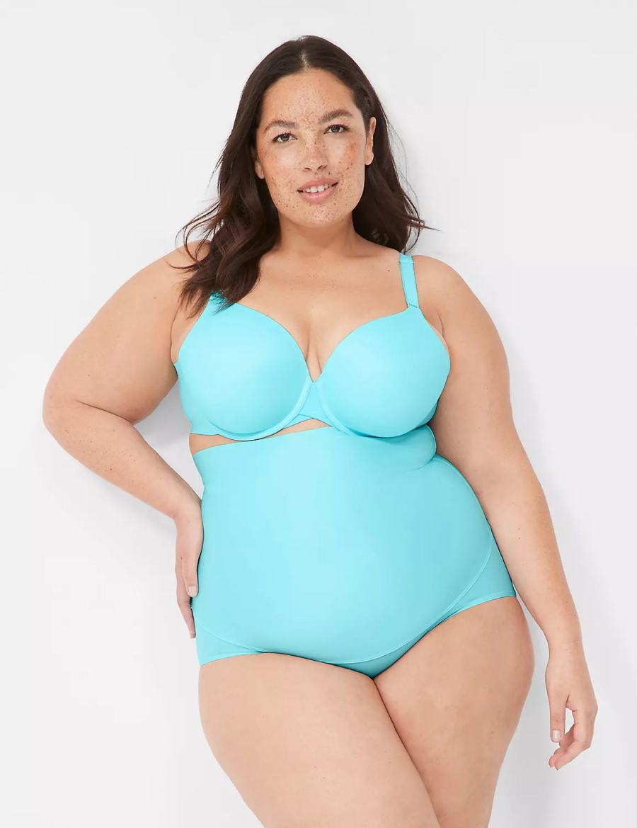 Women Lane Bryant Totally Smooth Lightly Lined Full Coverage Bralettes Turquoise | XTL9022NV