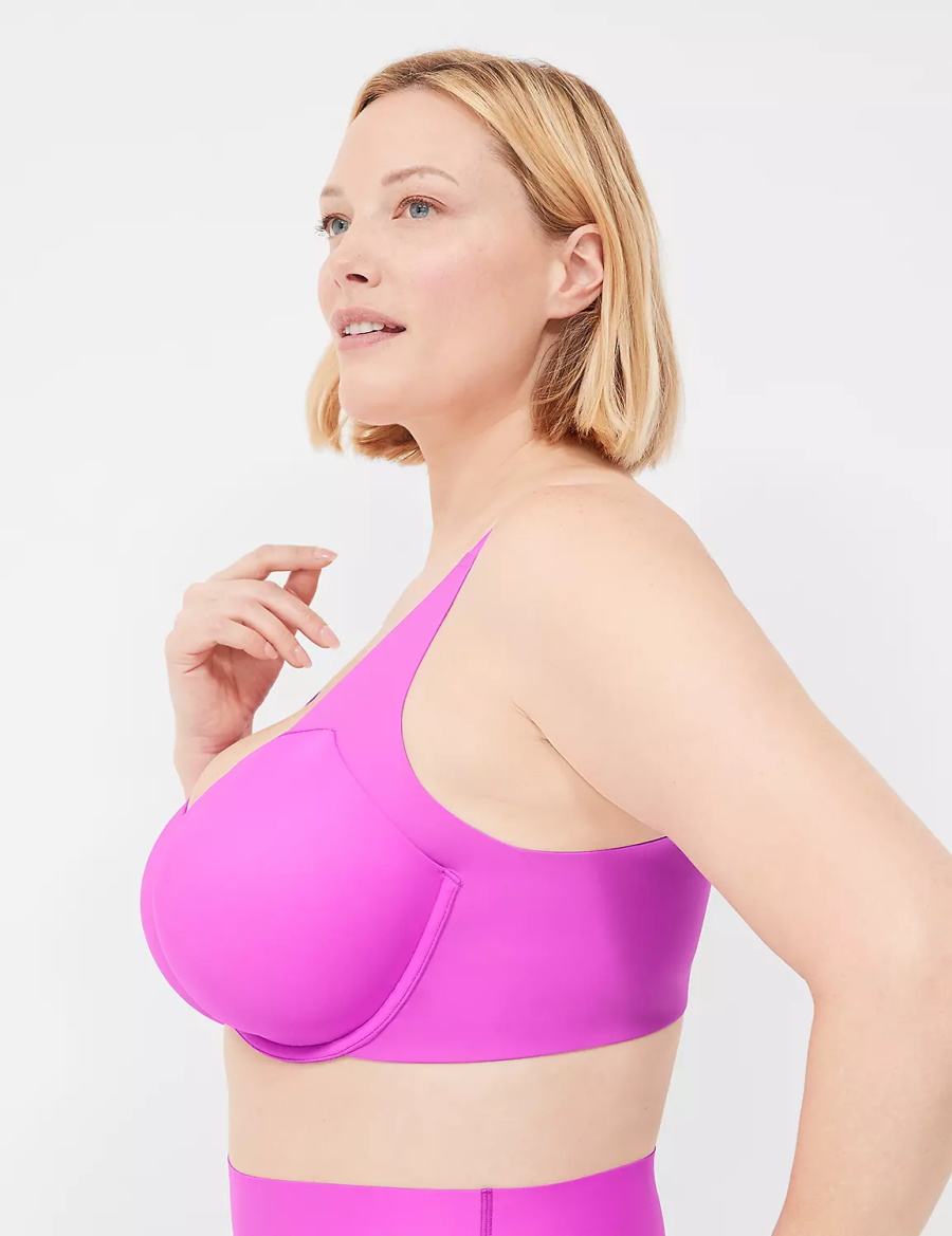 Women Lane Bryant Totally Smooth Lightly Lined Balconette Bra Light Purple | BRM7035SP