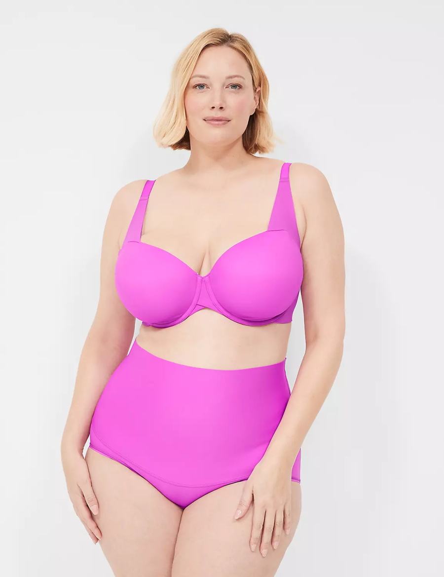 Women Lane Bryant Totally Smooth Lightly Lined Balconette Bra Light Purple | BRM7035SP