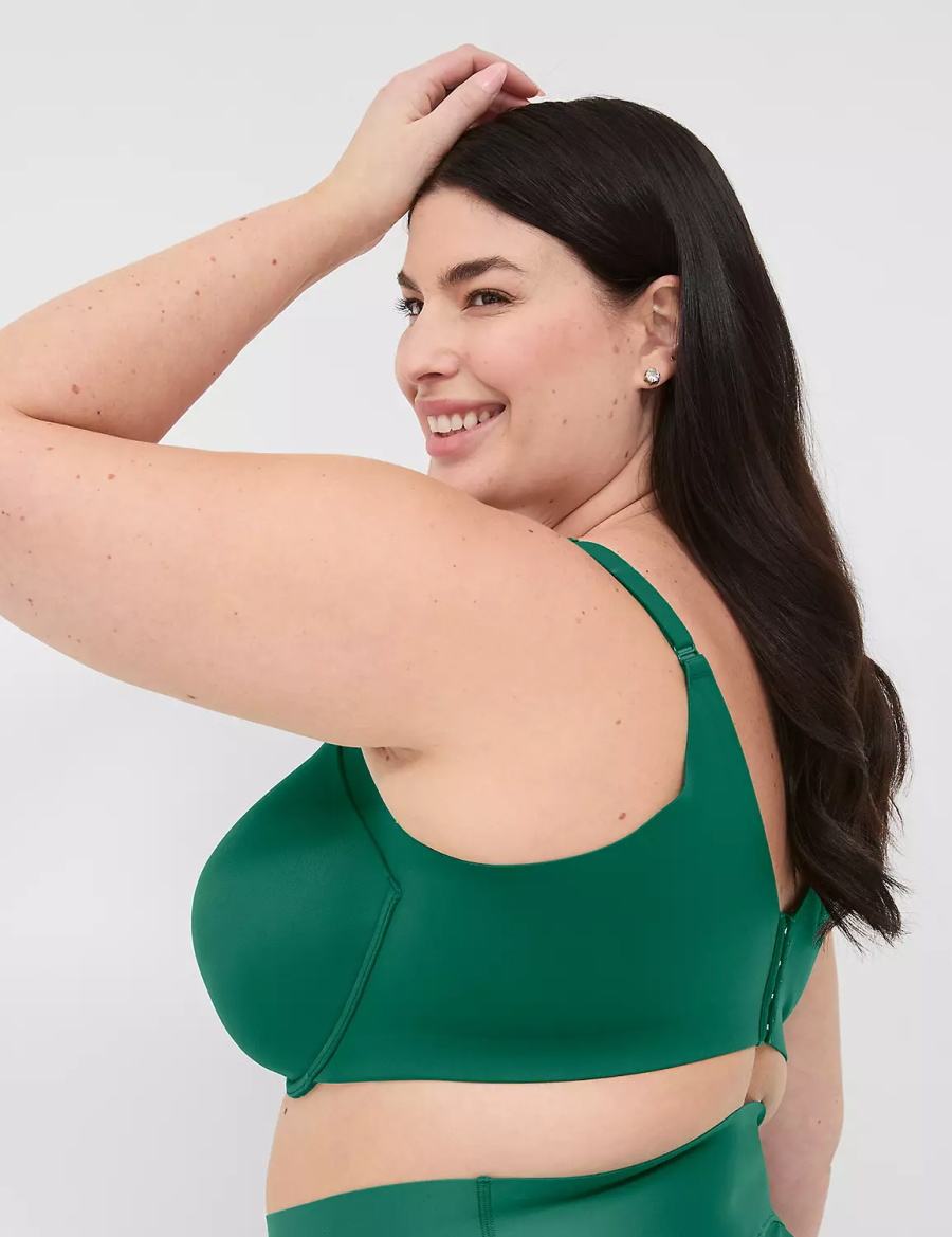 Women Lane Bryant Totally Smooth Lightly Lined Balconette Bra Dark Green | BMI7344CN