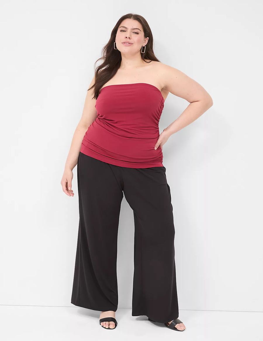 Women Lane Bryant Tube Top With Shelf-Bra Tank Top Deep Red | LFR5116EJ