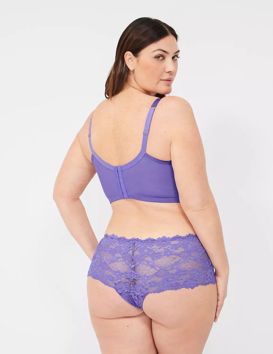 Women Lane Bryant Unlined Longline Balconette Bra Purple | BFK8581JC