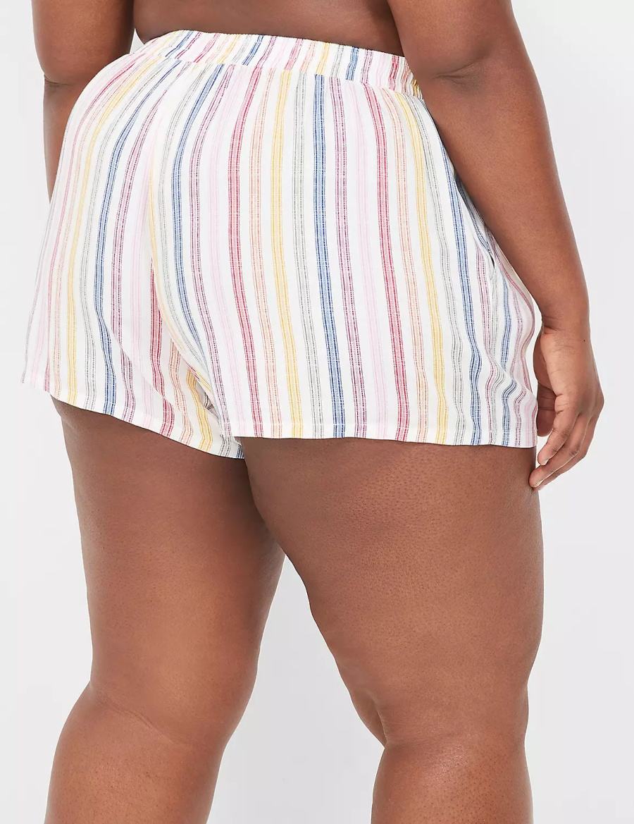 Women Lane Bryant Woven Boxer Sleep Shorts Multicolor Stripes | TGS6720VH