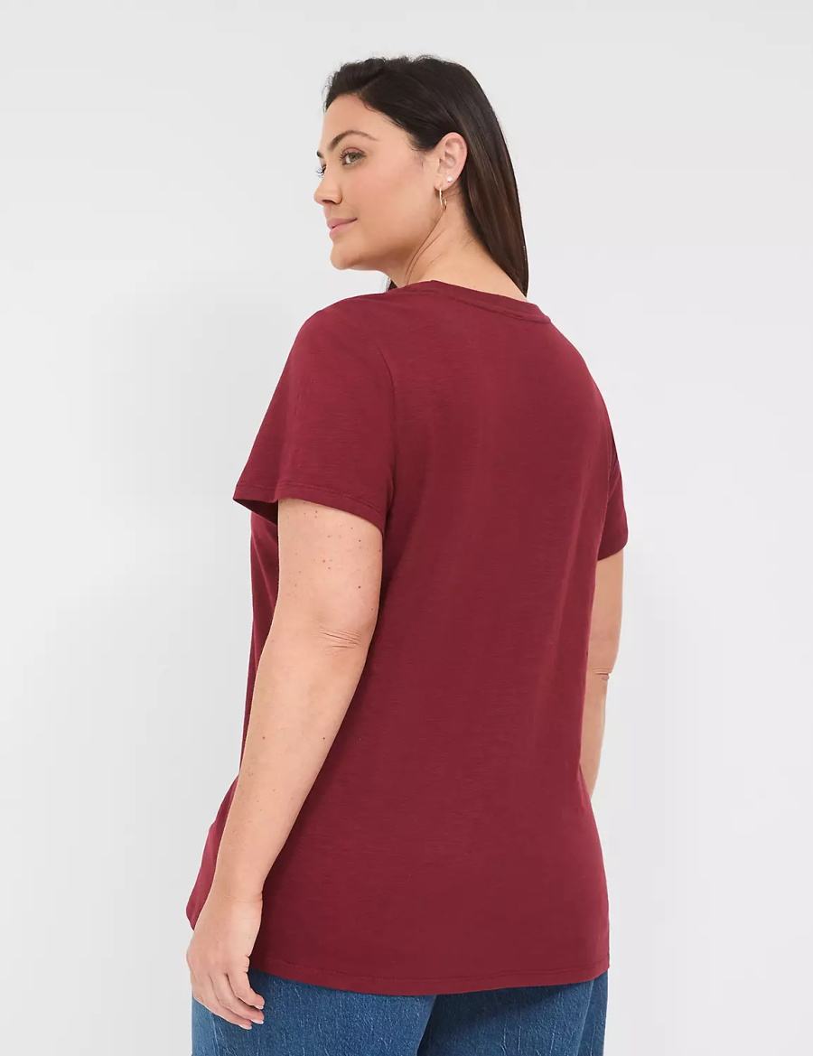 Women Lane Bryant Yellowstone Dutton Ranch Graphic Tee T Shirts Red | ZUT5631EI